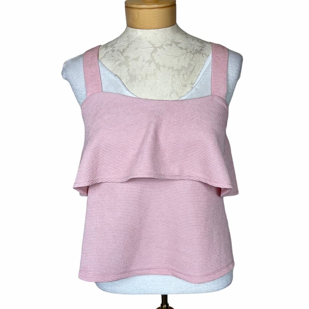 Madewell Texture & Thread Tiered Tank Top Pink XS
